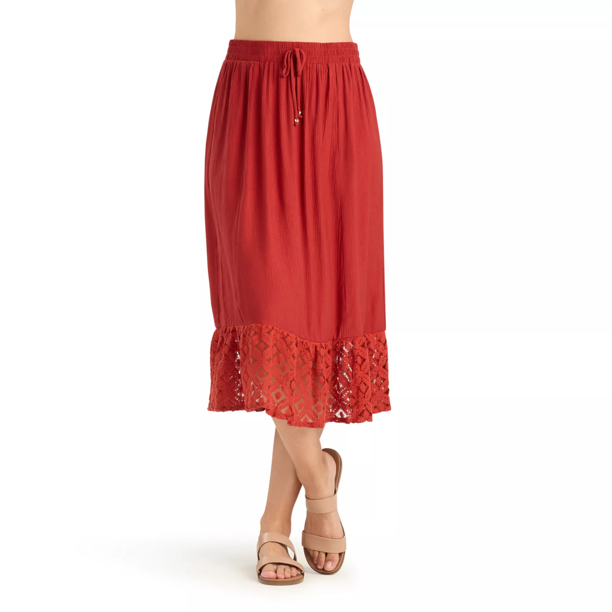 Women's AB Studio Lace Flounce Pull-On Skirt | Kohl's