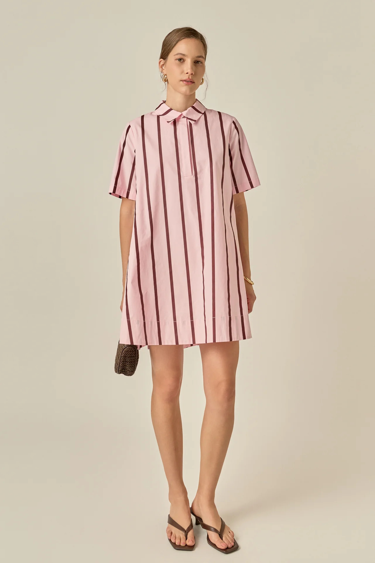 Striped Kaftan Mini Dress | English Factory