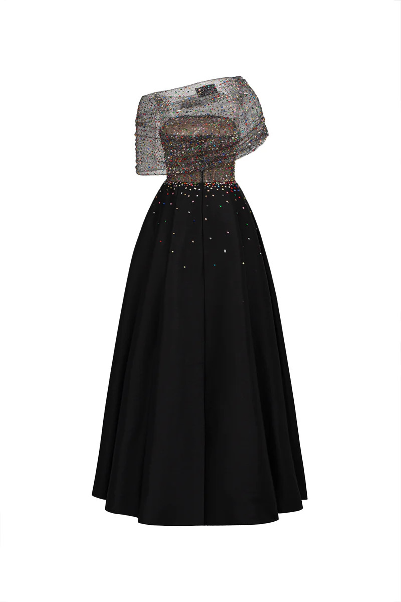 CRYSTAL LACE AND BAMBOO TAFFETA GOWN | Tracy Studio | CULT MIA | CULT MIA UK LTD