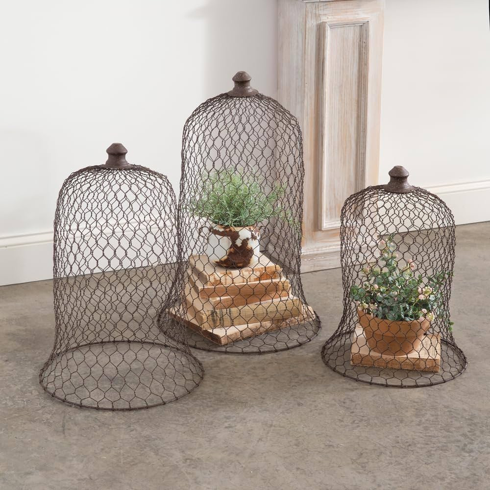 Colonial Tin Works Wire Bell Cloches, 25-inch Height, Set of 3, Home, Home Décor | Amazon (US)