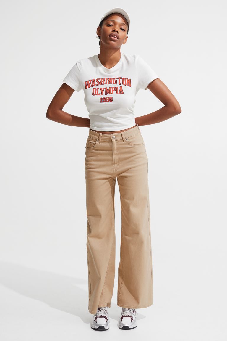 Wide-leg Twill Pants | H&M (US + CA)