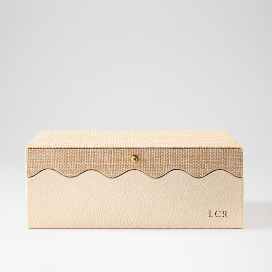 Scalloped Raffia Jewelry Box | Mark and Graham
