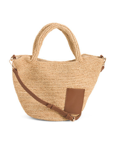 Raffia Tote With Leather Trim | Handbags | Marshalls | Marshalls