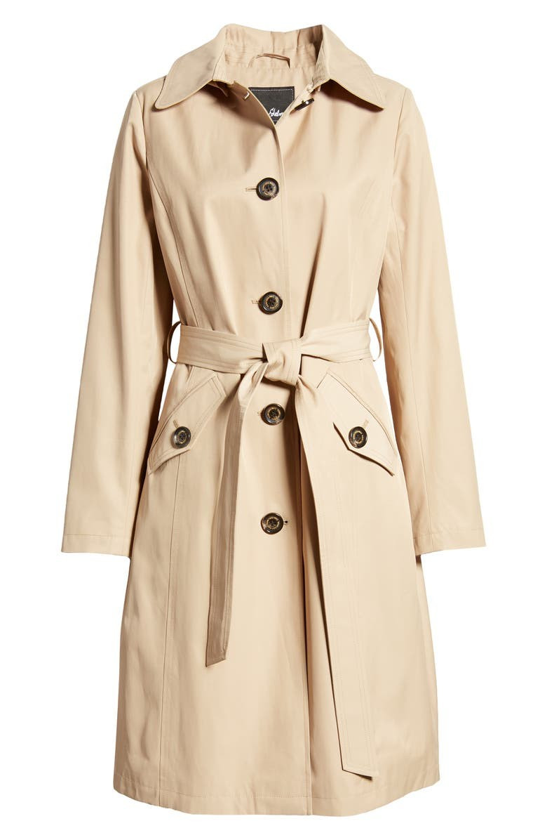 Water Repellent Belted Trench Coat with Removable Hood | Nordstrom