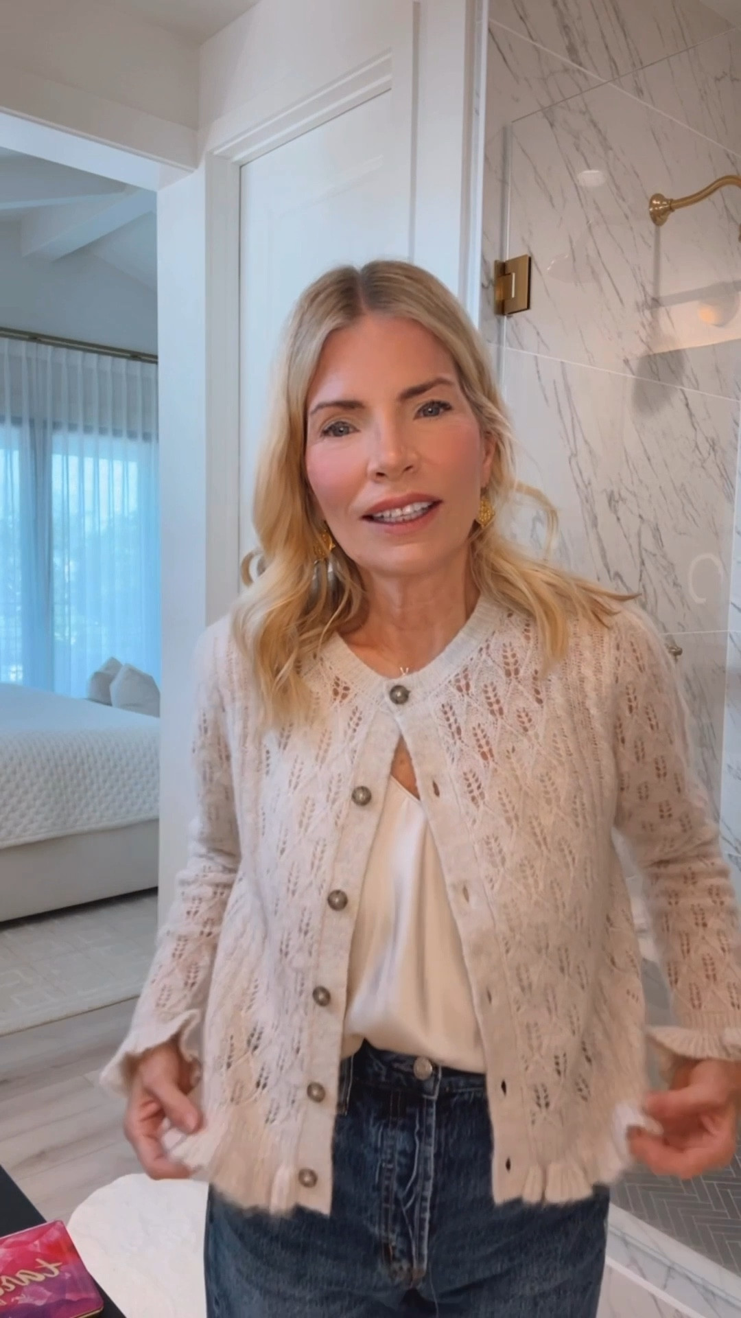 Cutest ruffle sweater 🤍
I have both colors and I’m wearing an extra small  

#LTKFindsUnder100 #LTKootd