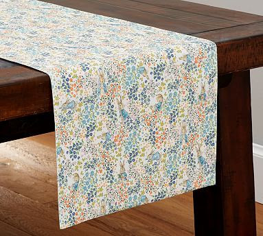 Peter Rabbit™ Floral Cotton/Linen Table Runner | Pottery Barn (US)
