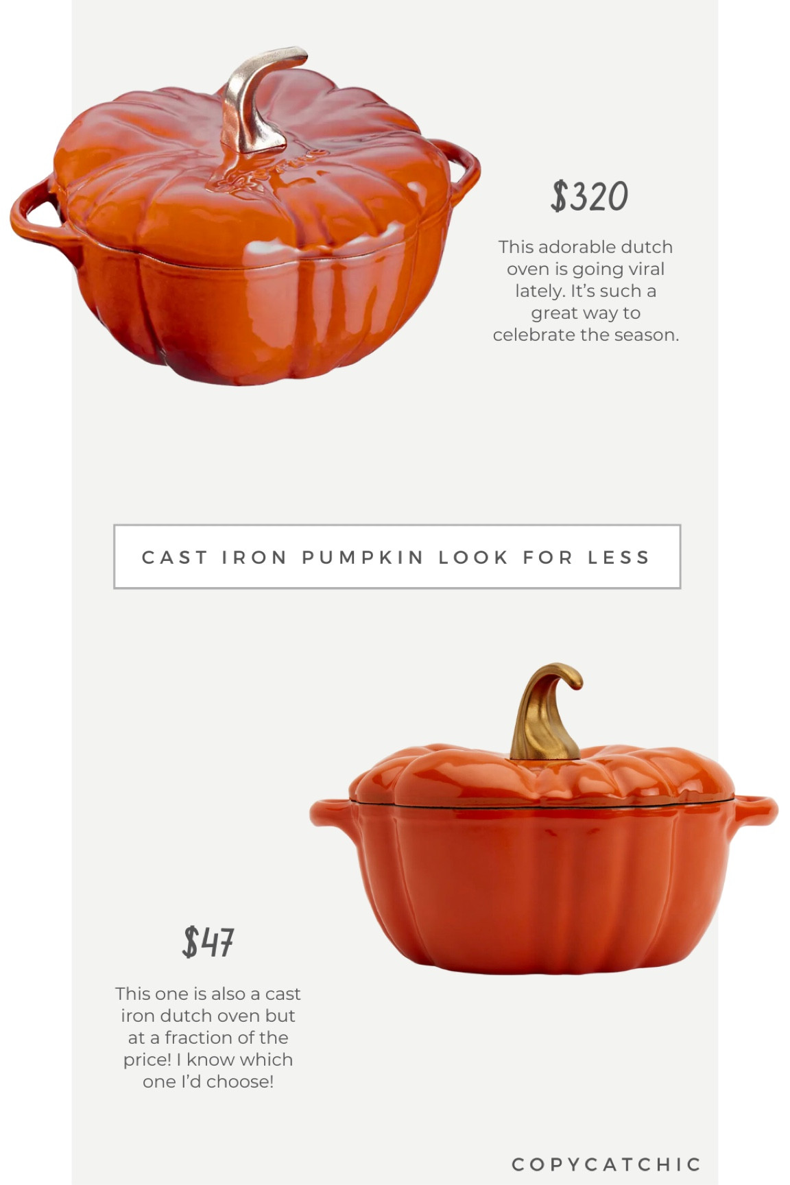 cast iron pumpkin dutch oven look for less #copycatchic

#LTKhome