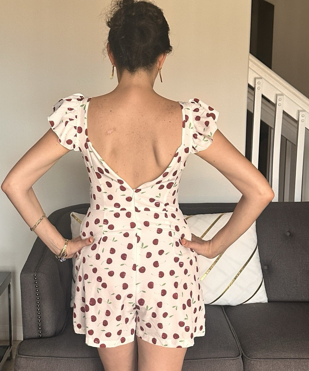 Romper White and Red Summer Small Women's Cherries | eBay | eBay US