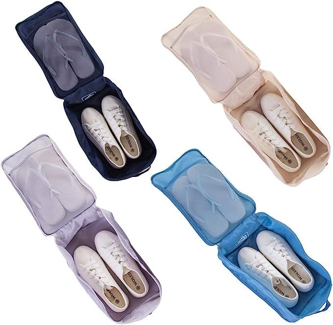 Travel Shoe Bags, Foldable Waterproof Shoe Puches Organizer-Double Layer (Multi-colored4) | Amazon (US)