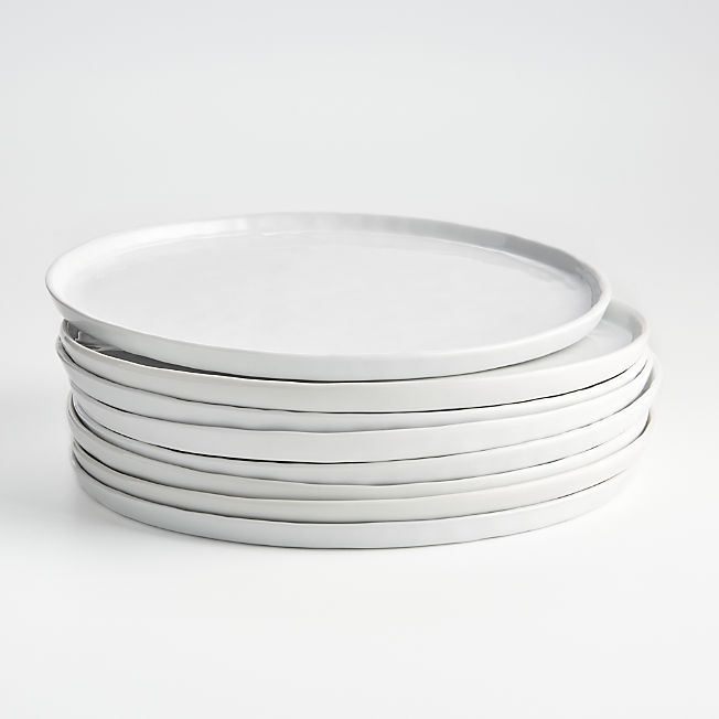 Mercer White Round Ceramic Dinner Plates, Set of 8 + Reviews | Crate & Barrel | Crate & Barrel