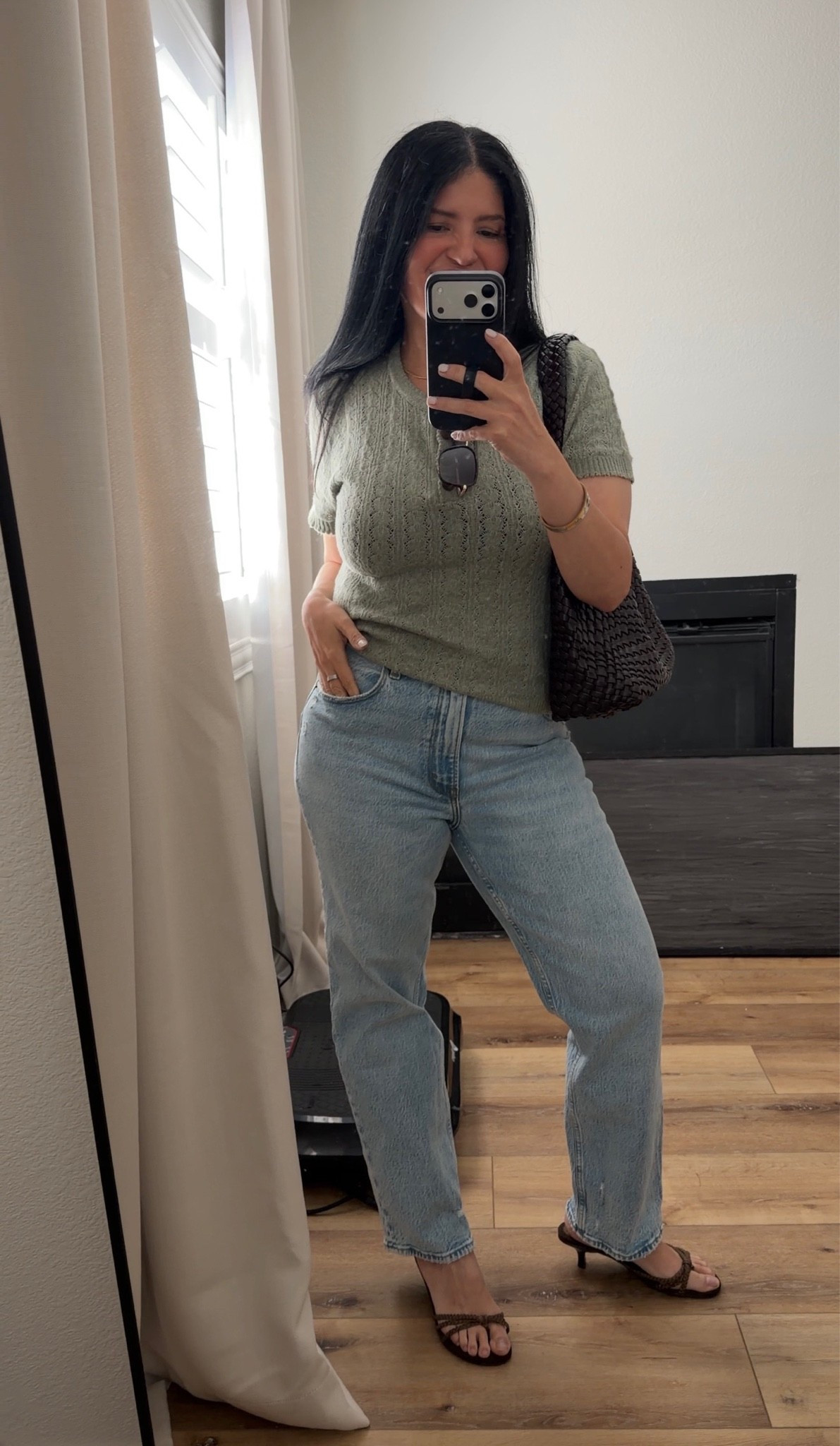 medium in the top. Really pretty! 

Some of my favorite jeans from Abercrombie!. Im wearing a size 30. They hug you in all the right places. 

my shoes are old but linking similar 🤎

#LTKootd #LTKgrwm #LTKSeasonal