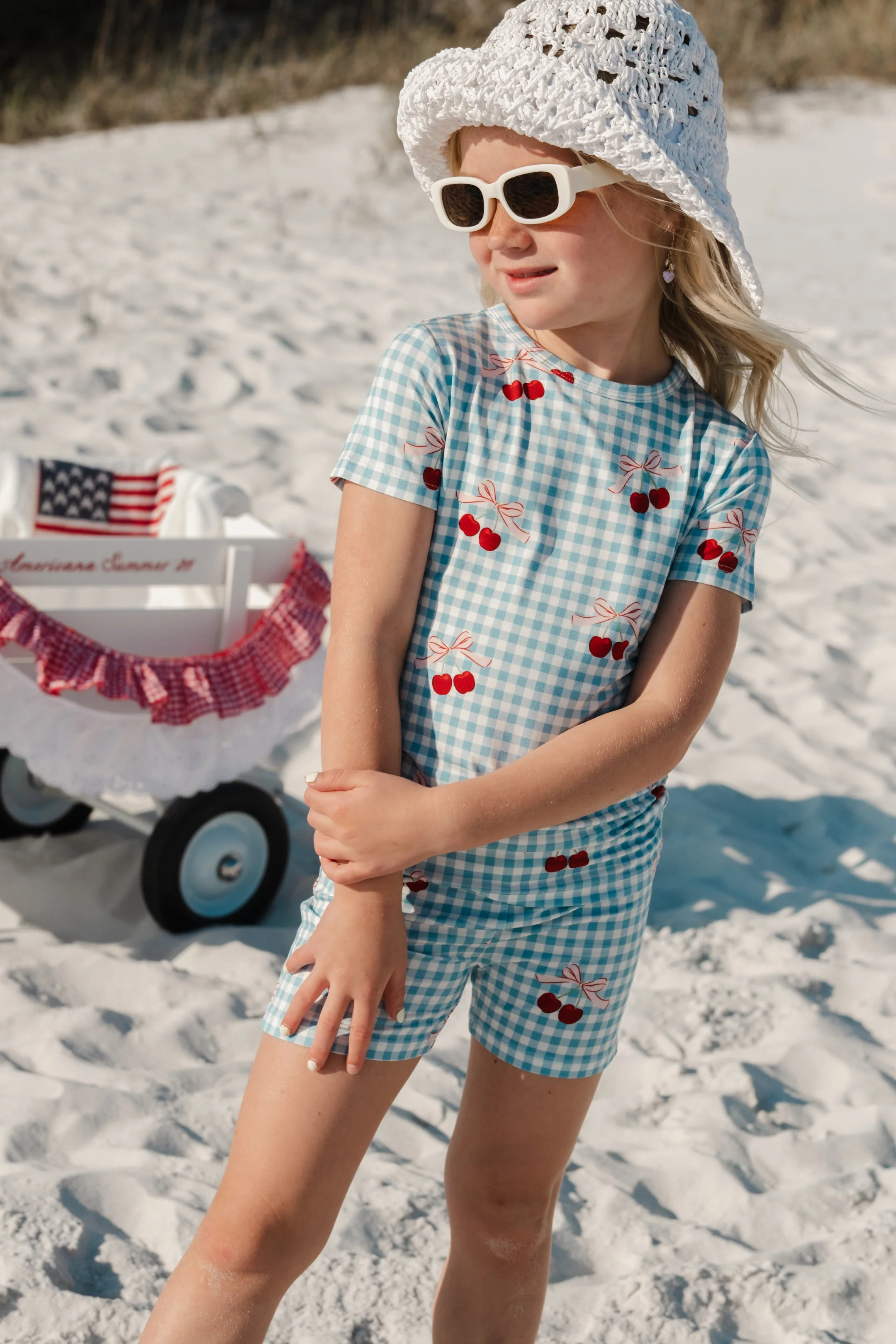 Little Cherry Bamboo Kids Pajama Set | 4th of July Matching Pajamas | In My Jammers | In My Jammers