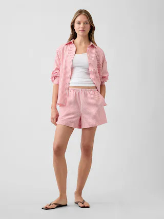 4" Relaxed Pull-On Seersucker Shorts | Gap Factory
