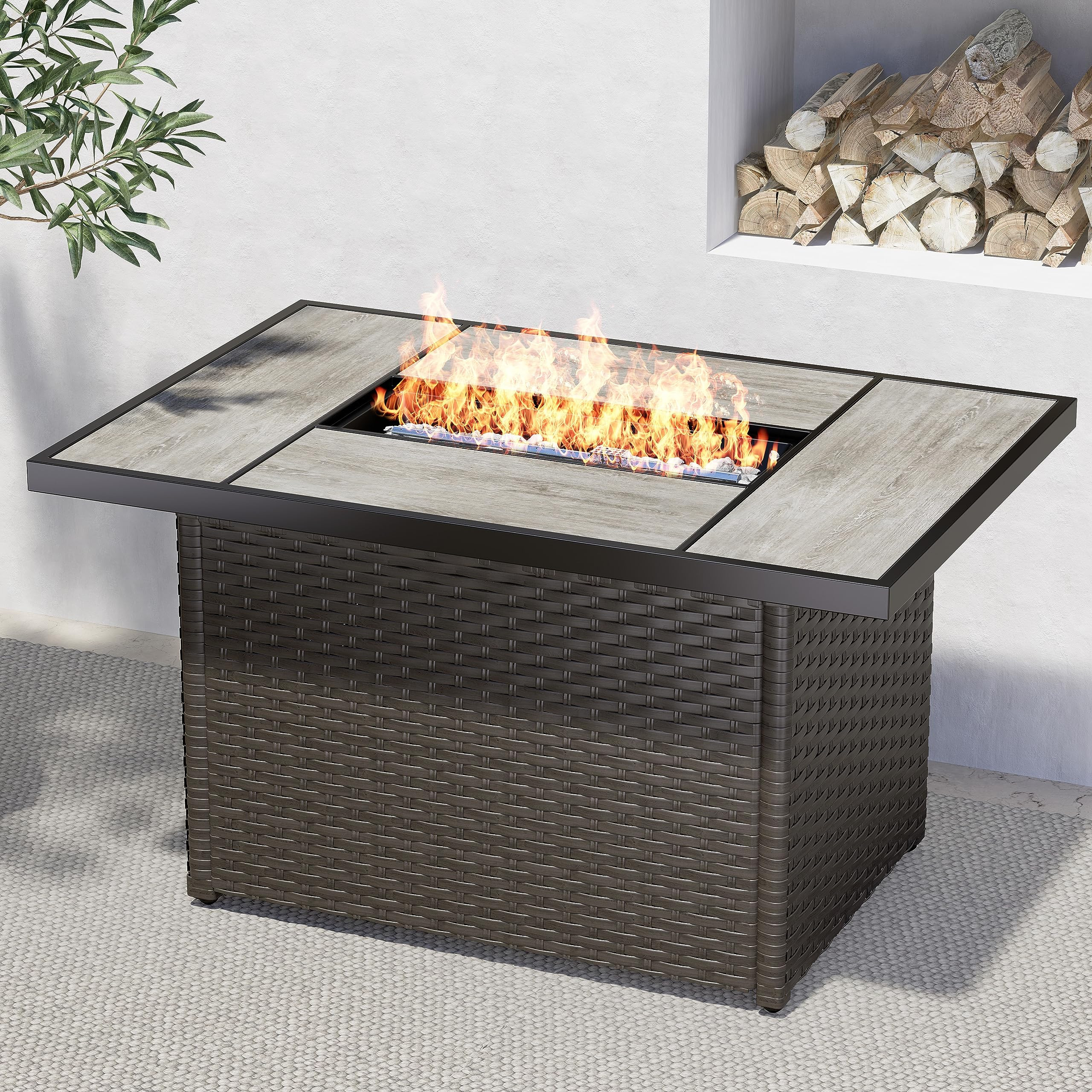Grand Patio Outdoor 43-Inch CSA Safety Approved Gas Fire Pit Table 60,000 BTU Rectangle Propane F... | Amazon (US)