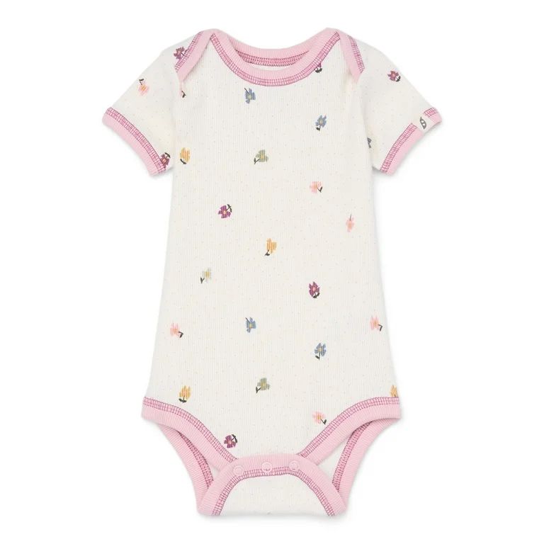 easy-peasy Baby Short Sleeve Lap Shoulder Bodysuit, Sizes 0-24 Months | Walmart (US)