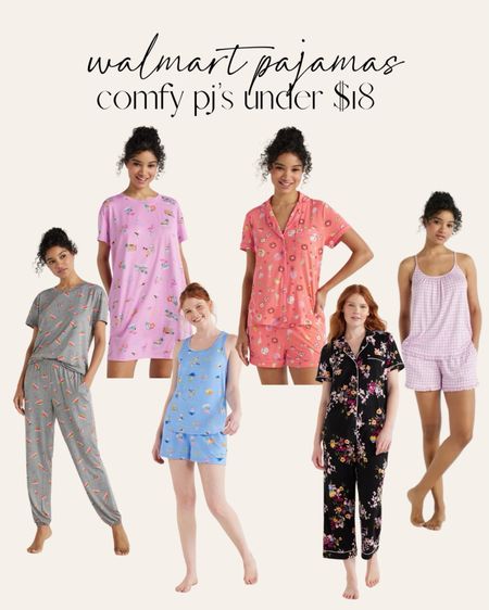 Walmart pajamas under $18 🙌🏻🙌🏻

Shortie pajamas, athleisure wear, satin pajamas, comfy pajamas 

#LTKSeasonal #LTKfindsunder50 #LTKstyletip