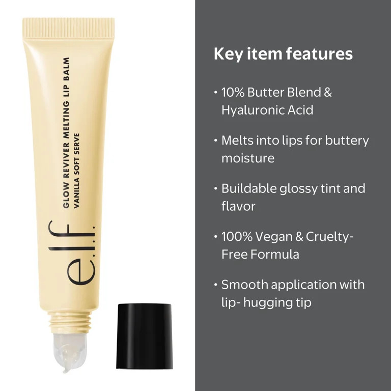e.l.f. Glow Reviver Melting Lip Balm, Vanilla Soft Serve, 0.52oz | Walmart (US)