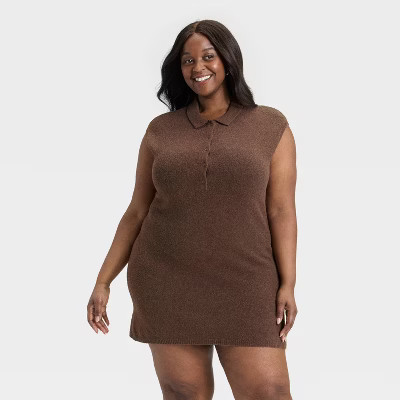 Women's Mini Sweater Dress - Universal Thread™ Brown 4X | Target