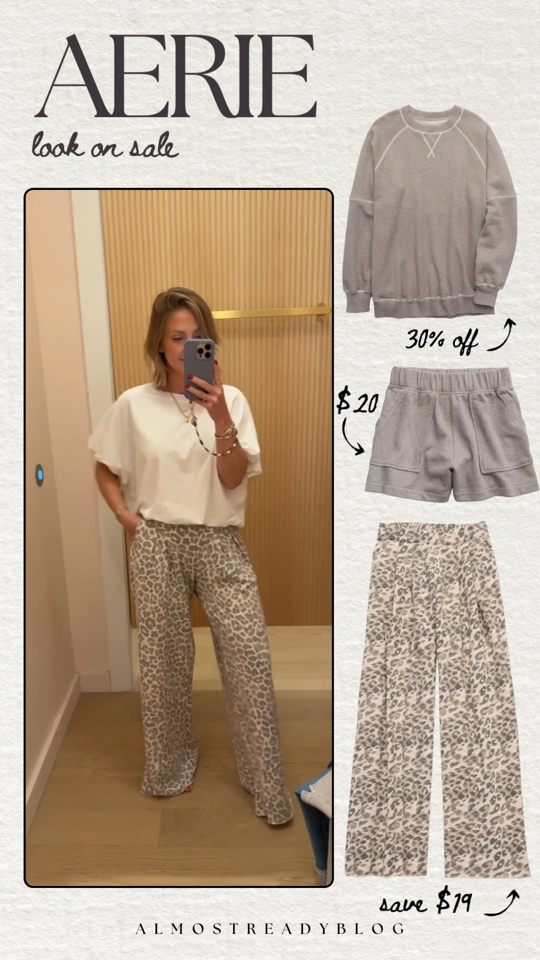 @Aerie loungewear look on sale! Small Amazon tee / XS pullover, Small shorts, XS printed pants

#LTKootd #LTKSaleAlert #LTKPetite