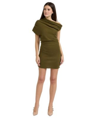 En Saison Women's Margot Asymmetrical Pull-On Sweater Dress - Olive | Macy's
