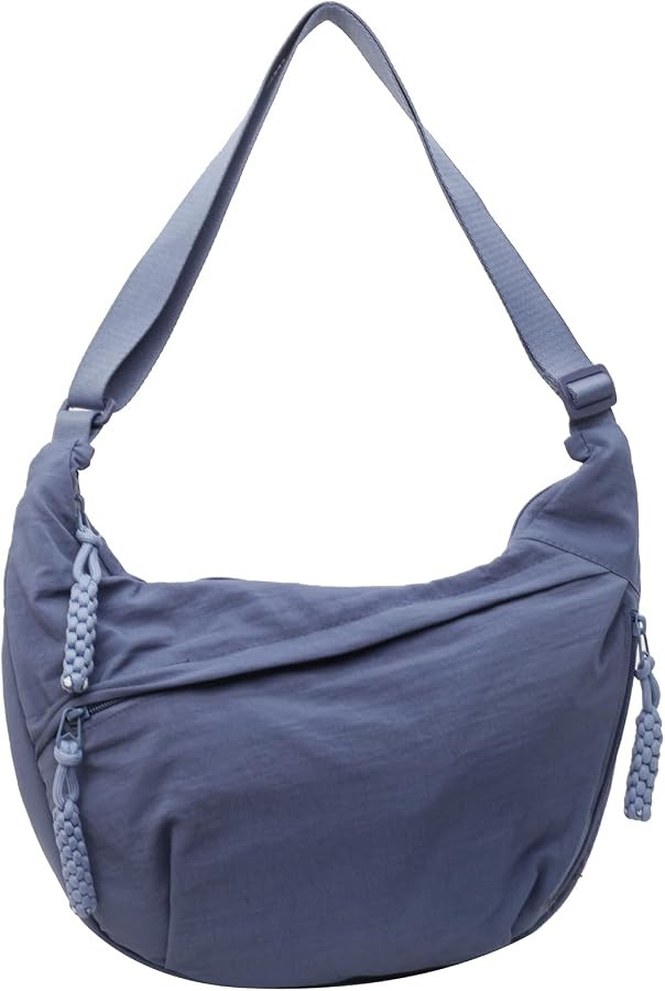 Crescent Crossbody Bags for Women Nylon Slouchy Sling Hobo Bag,Spacious Dumpling Shoulder Handbag... | Amazon (US)