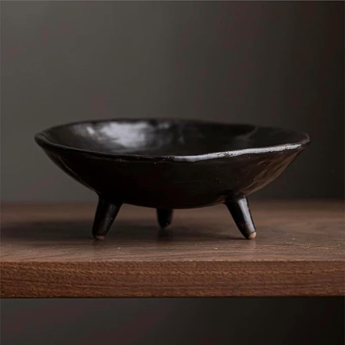 Wabi-Sabi Ceramic Bowl, 6.1 Inch Handcrafted Tripod Design for Snacks, Sauces, Dips, Decorative S... | Amazon (US)
