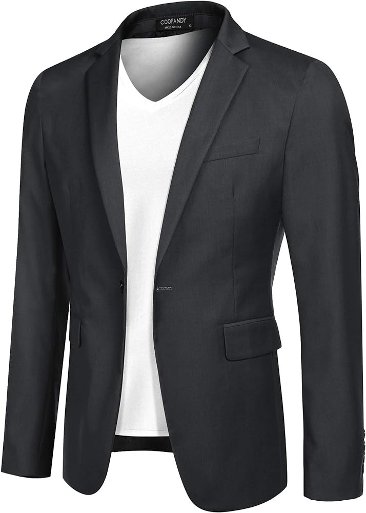 COOFANDY Mens Sport Coat Casual Blazer One Button Business Suit Jacket | Amazon (US)