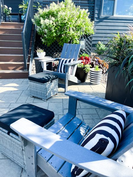 Outdoor storage ottoman. Adirondack chairs. Outdoor pillow covers. Pillow inserts. 

#LTKHome #LTKFindsUnder100 #LTKFindsUnder50
