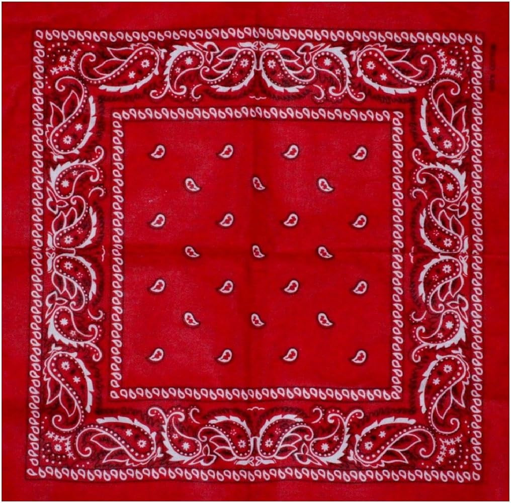 100% cotton Paisley Design Bandana. (Red) | Amazon (UK)