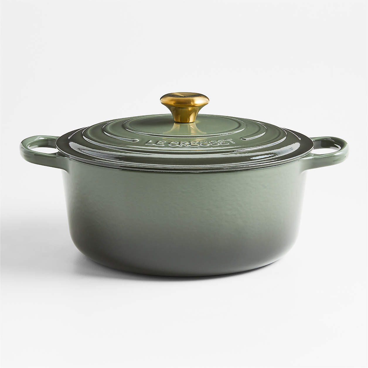 Le Creuset Signature 7.25-Qt. Oyster Grey Round Enameled Cast Iron Dutch Oven with Lid + Reviews ... | Crate & Barrel
