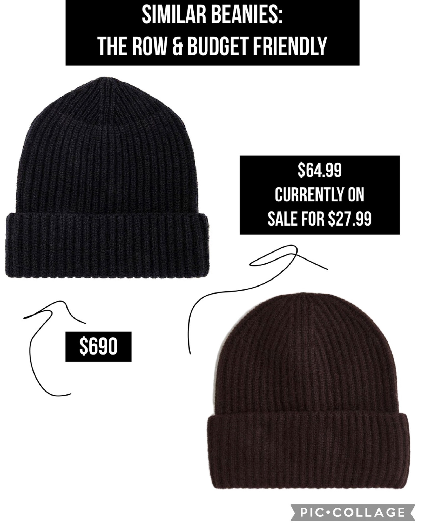 both of these black beanies are great options and very similar! you’ve seen Ash & MK wear the one by the row a lot lately but I also wanted give my followers an affordable option. link in bio to shop both! 

#LTKSeasonal #LTKsalealert #LTKstyletip