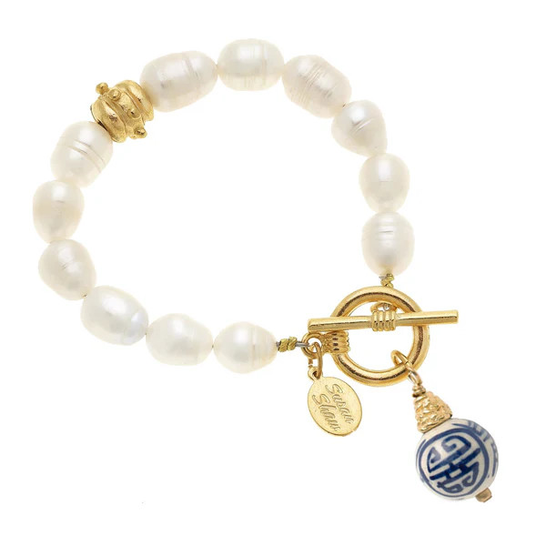 Blue & White Pearl Bracelet | Susan Shaw