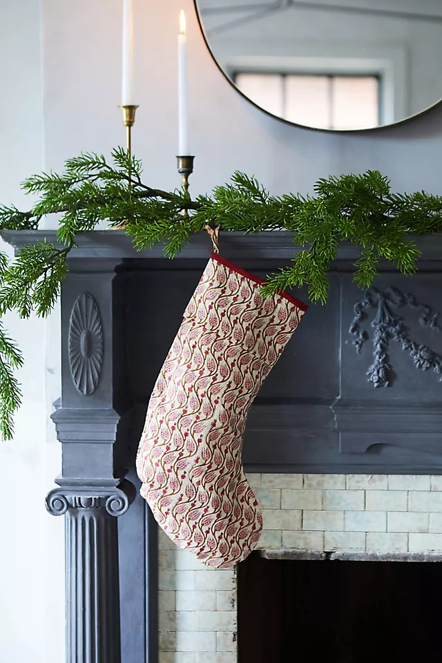 Floral Block Print Stocking | Anthropologie (US)