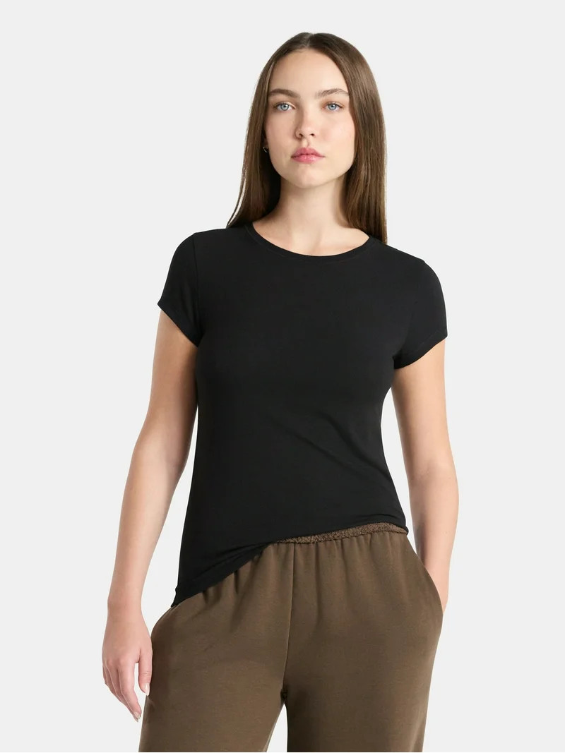 No Boundaries Short Sleeve Crewneck Tee, Women's | Walmart (US)