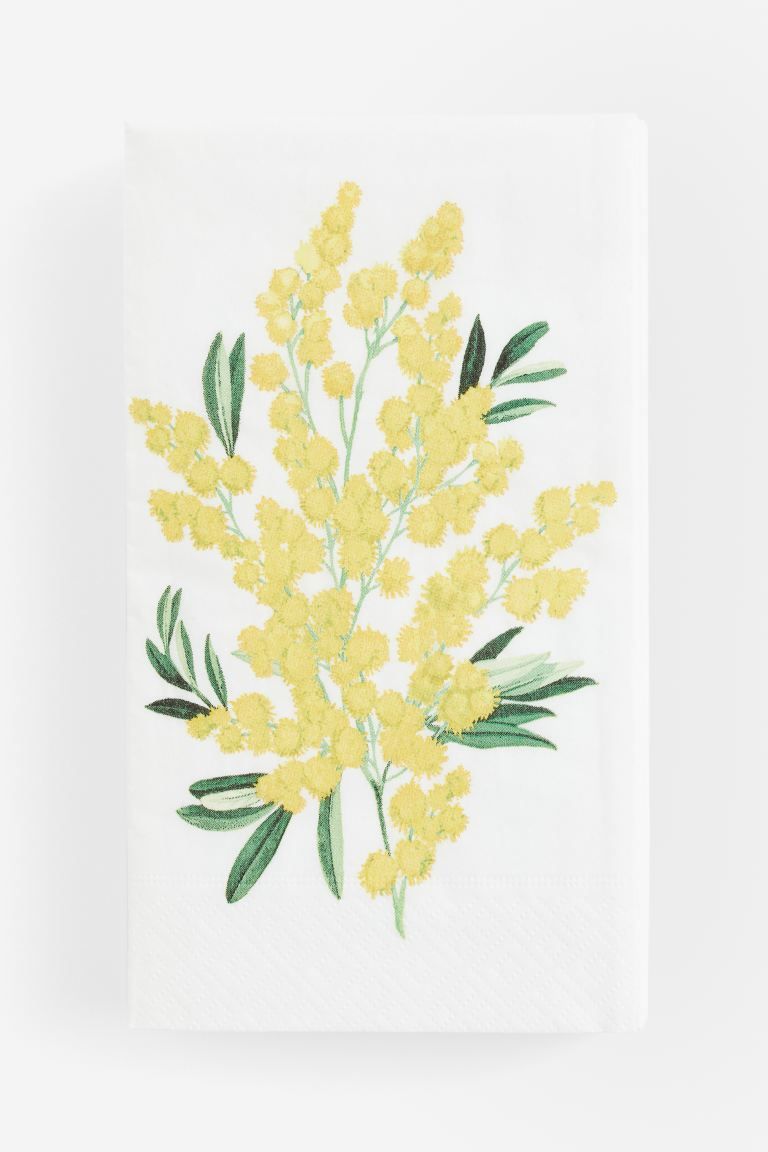 15-pack Paper Napkins - White/Mimosa - Home All | H&M US | H&M (US + CA)