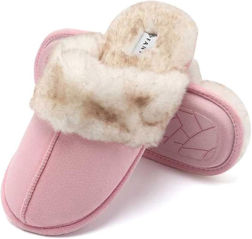 Womens Memory Foam Slippers Faux Fur Lining Slip-on Clog Scuff House Shoes Indoor & Outdoor | Amazon (US)