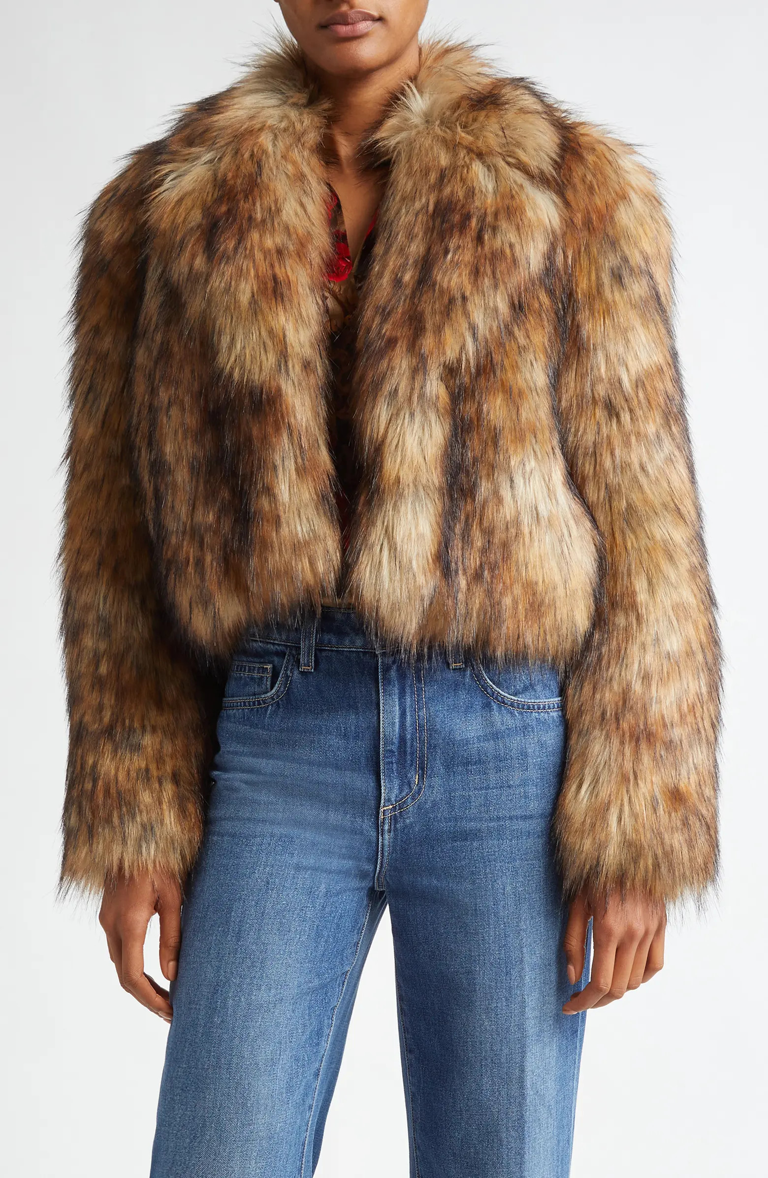 L'AGENCE Aura Crop Faux Fur Coat | Nordstrom | Nordstrom