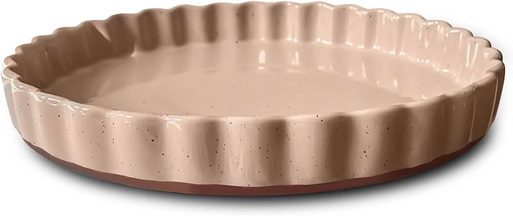 Mora Ceramic Tart Pan, 9.5 Inch Large Porcelain Baking Dish for Tarts, Quiche, Pie, Flan etc. Flu... | Amazon (US)