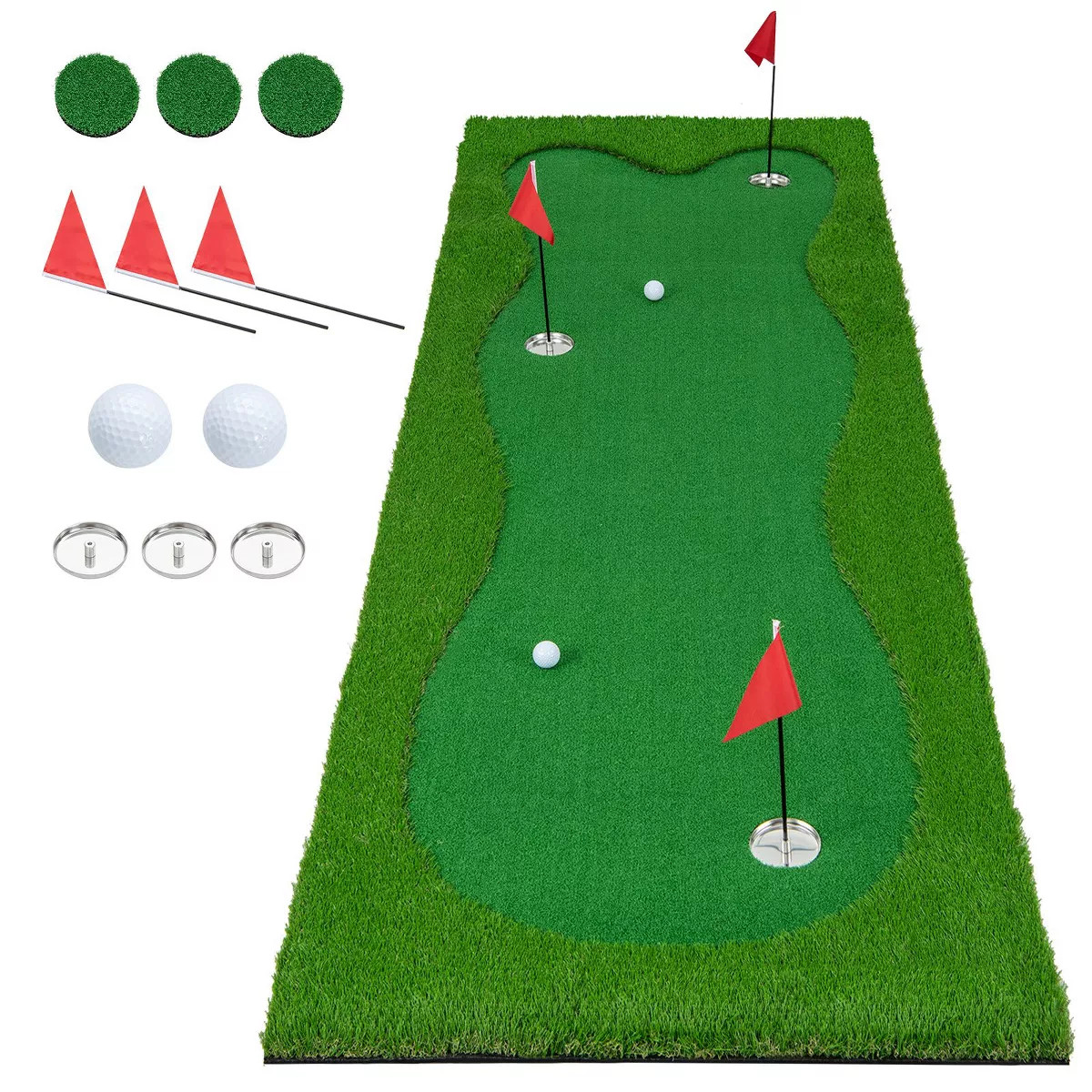 Gymax 10 x 3.3 FT Golf Putting Green Mat Professional Training Mat w/ Realistic Artificial Turf 3... | Target