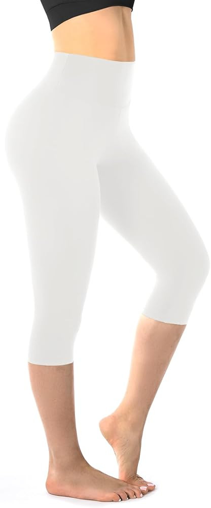 Amazon.com: Walifrey Capri Leggings for Women, Buttery Soft High Waisted Leggings for Gym Yoga Wo... | Amazon (US)