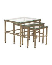 3pc Bonnifait Iron And Glass Nesting Tables Set | TJ Maxx