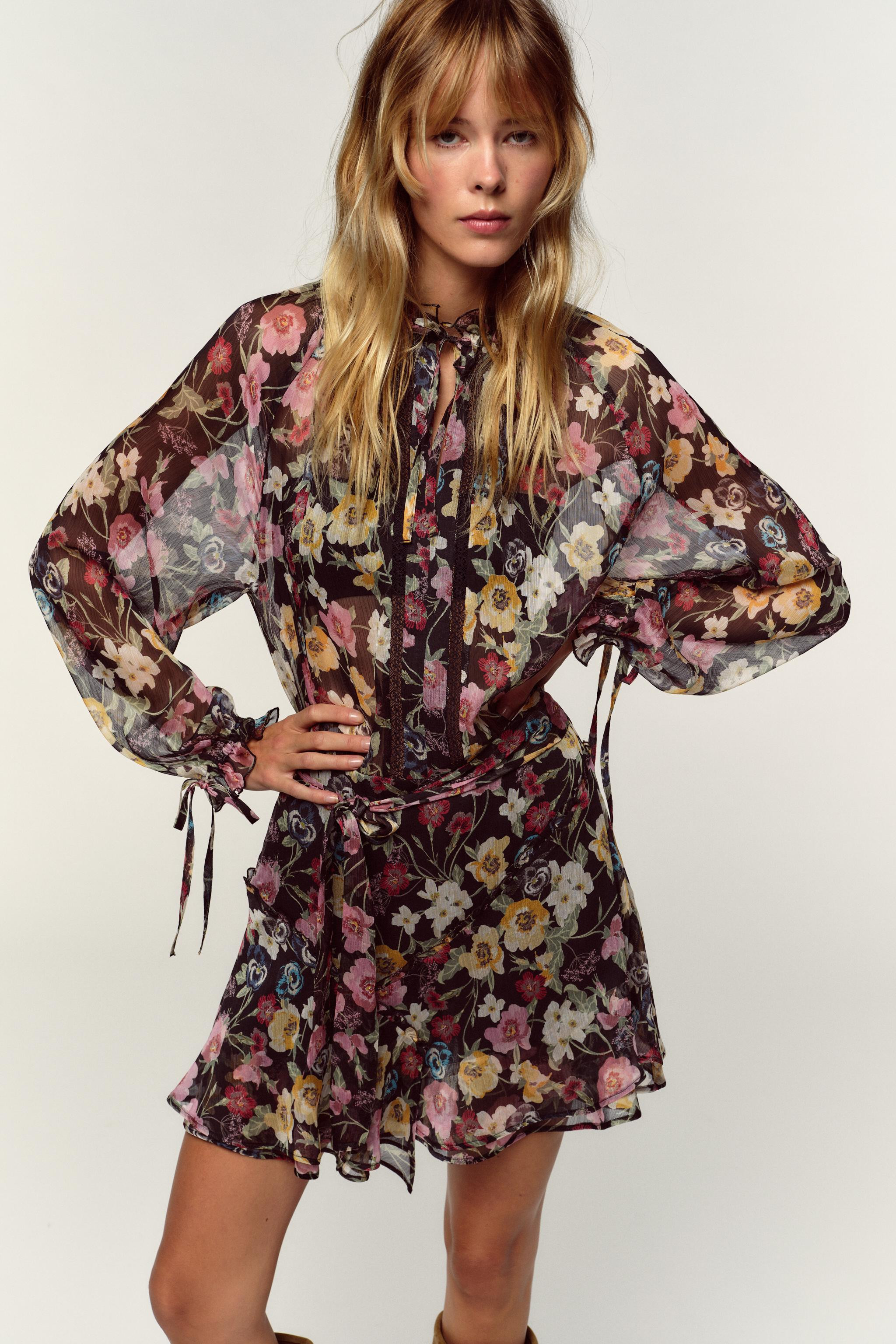 FLORAL PRINT MINI DRESS | Zara US