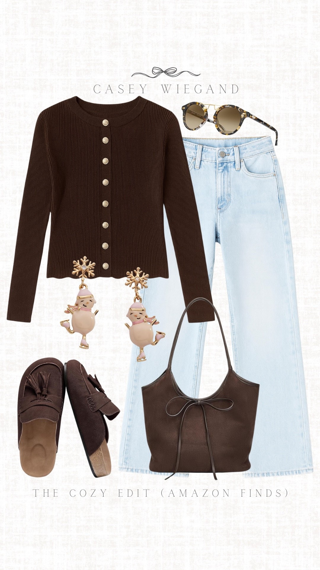 A cozy combo for winter: cardigan, mules, and sunglasses. #WinterStyle

#LTKgrwm #LTKHoliday #LTKootd