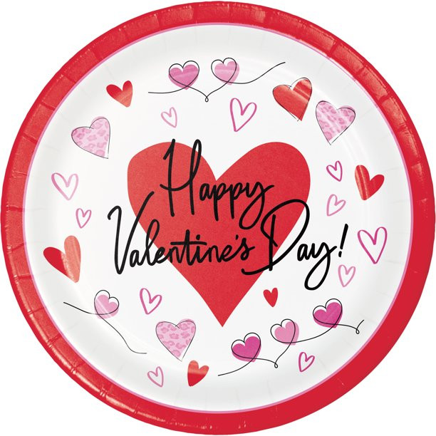 Dinner Plate, "Happy Valentine's Day," 10ct, Serves 10 | Walmart (US)