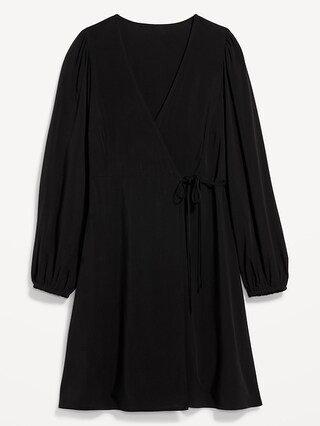 Puff-Sleeve Mini Wrap Dress for Women | Old Navy (US)