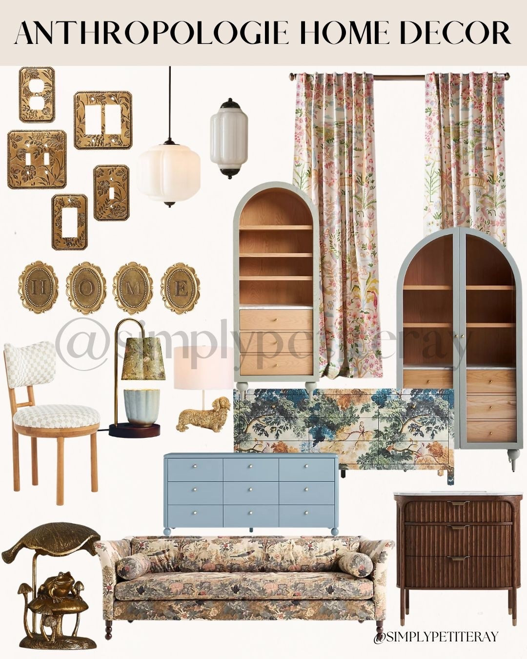 I am absolutely obsessed with these Anthropologie home decor finds! From the stunning arched cabinets to the ornate brass hardware, every piece adds such a unique and whimsical touch to a room. 🏠

The botanical prints on the sofa and curtains bring so much life and warmth into a space. These details really make a house feel like a home! ✨

#AnthropologieHome #HomeDecorInspo #InteriorDesign #WhimsicalHome #VintageVibes #HomeStyling #Anthroliving

#LTKHome