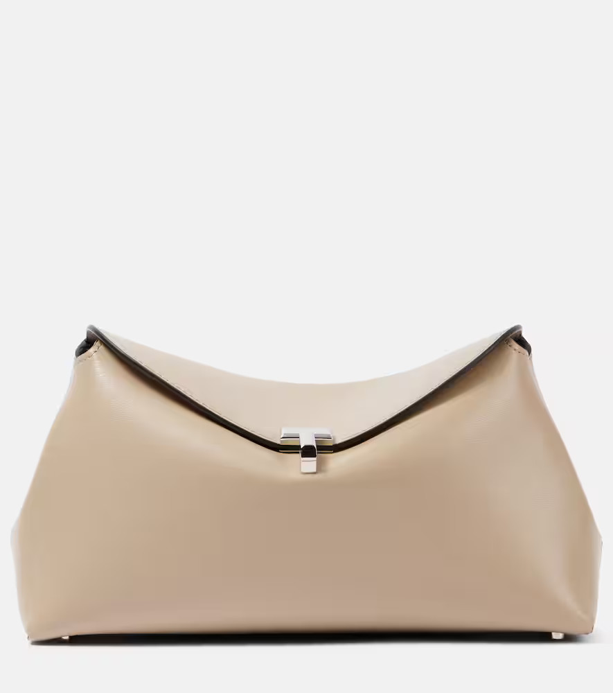Toteme T-Lock leather clutch | Mytheresa (US/CA)