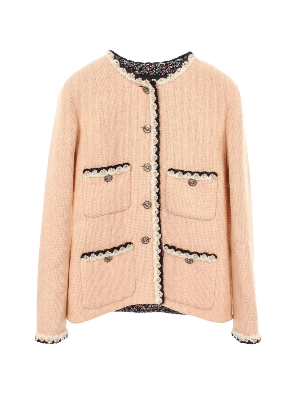 CHANEL Pre-Owned 1980s buttoned tweed jacket - Neutrals | Farfetch Global