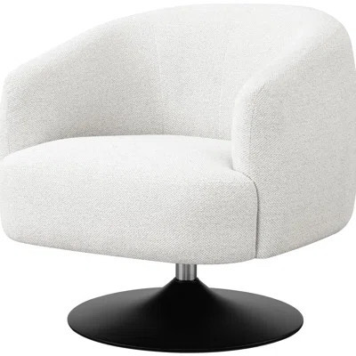 Contemporary Beige Chair With Metal Base For Stability - Choice 360-Degree Swivel Versatile Use In Living Spaces | Wayfair North America