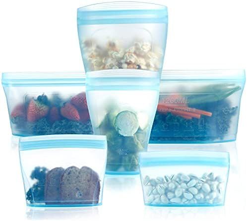 Reusable food container silicone bag, Upgrade second generation 6 Pcs Containers Storage, 100% Si... | Amazon (US)